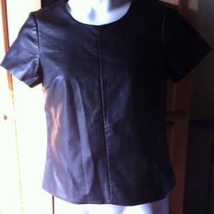 Express Faux Leather Top
